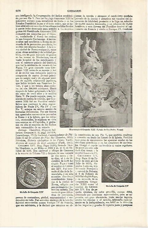 LAMINA ESPASA 32133: Monumento a Gregorio XIII en Roma