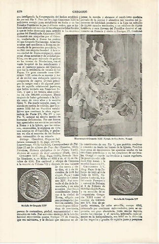 LAMINA ESPASA 32133: Monumento a Gregorio XIII en Roma