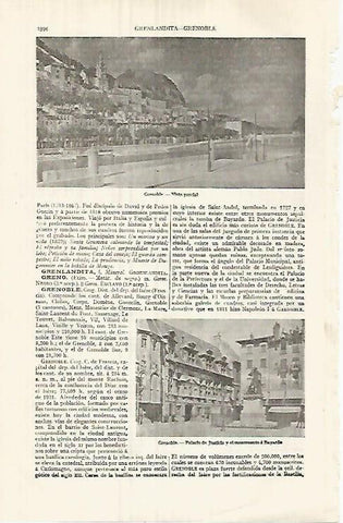 LAMINA ESPASA 32137: Vista de Grenoble Francia