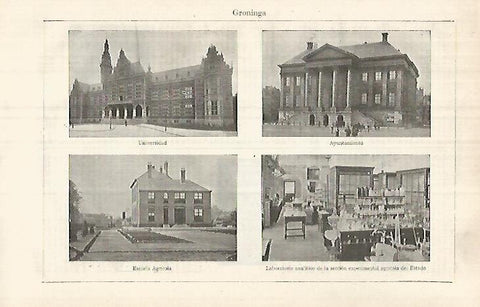 LAMINA ESPASA 32147: Edificios de Groninga Holanda