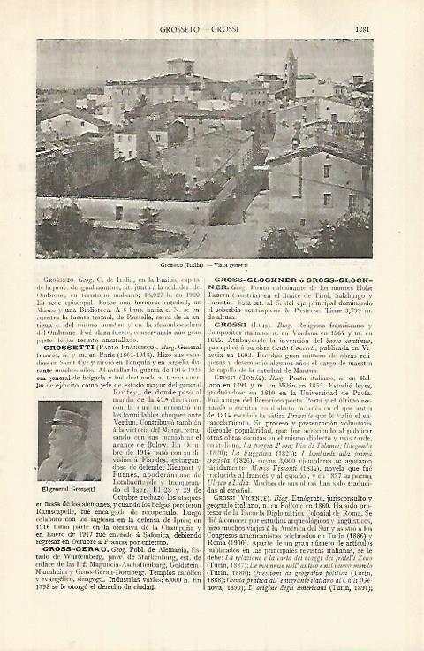 LAMINA ESPASA 32149: Vista de Grosseto Italia