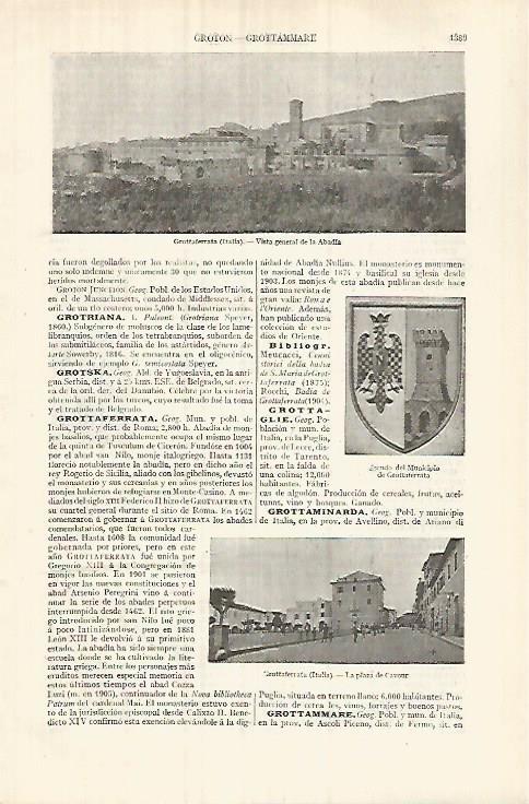 LAMINA ESPASA 32151: Abadia de Grottaferrata Italia