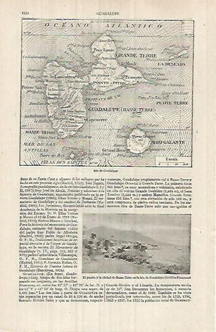 LAMINA ESPASA 32175: Mapa de la Isla de Guadalupe