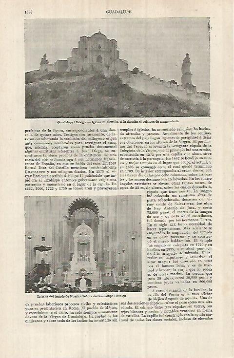 LAMINA ESPASA 32176: Iglesia del Cerrillo en Guadalupe Hidalgo