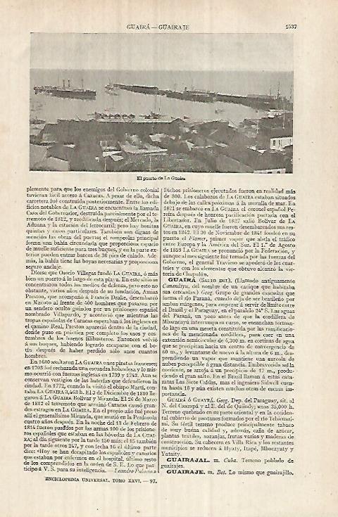 LAMINA ESPASA 32182: Puerto de LA Guaira