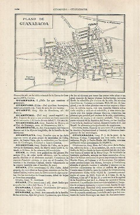 LAMINA ESPASA 32184: Plano de Guanabacoa Cuba