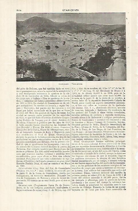 LAMINA ESPASA 32186: Vista de Guanajuato Mexico