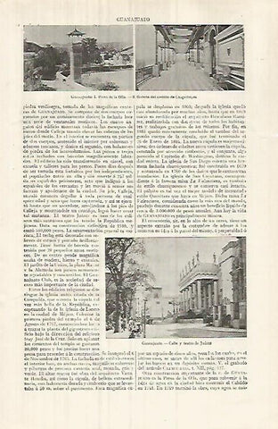 LAMINA ESPASA 32187: Presa de la Olla y Castillo de Chapultepec en Guanajauto Mexico