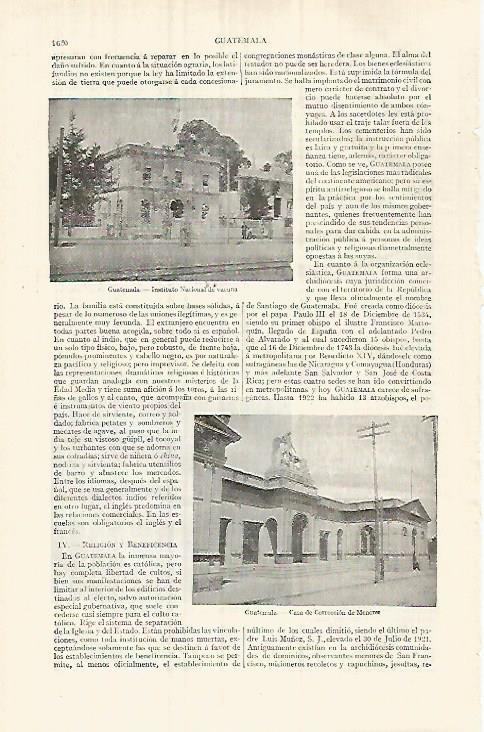 LAMINA ESPASA 32194: Instituto Naciona de Vacuna en Guatemala