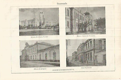 LAMINA ESPASA 32199: Edificios de Guatemala antes de los terremotos de 1917-1918