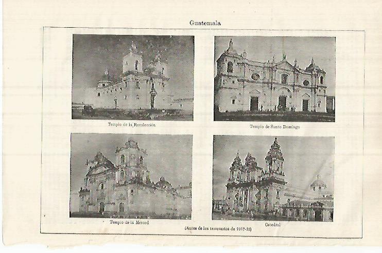 LAMINA ESPASA 32201: Catedral e iglesias de Guatemala antes de los terremotos de 1917-1918