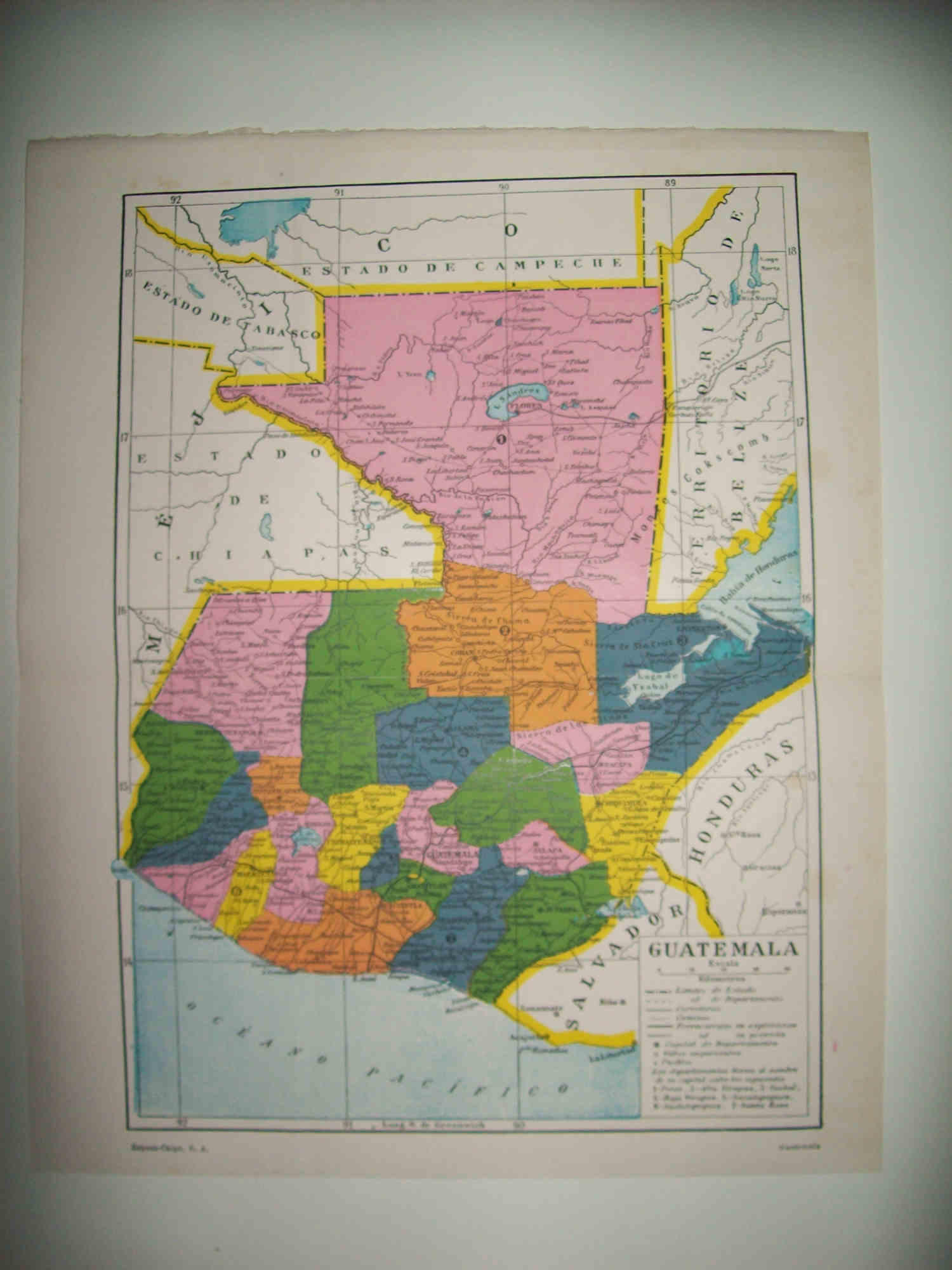 LAMINA ESPASA 32206: Mapa de Guatemala