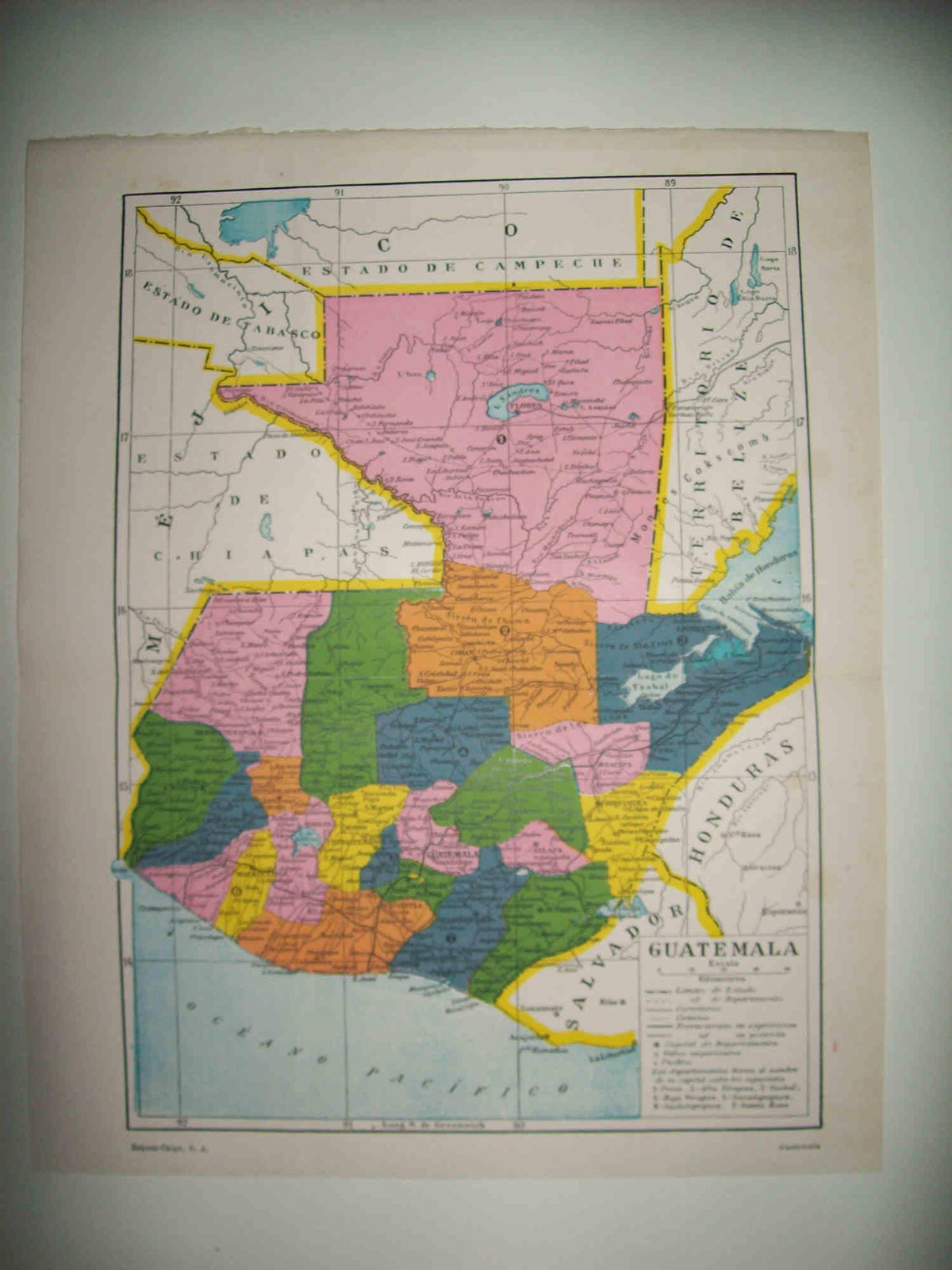 LAMINA ESPASA 32206: Mapa de Guatemala
