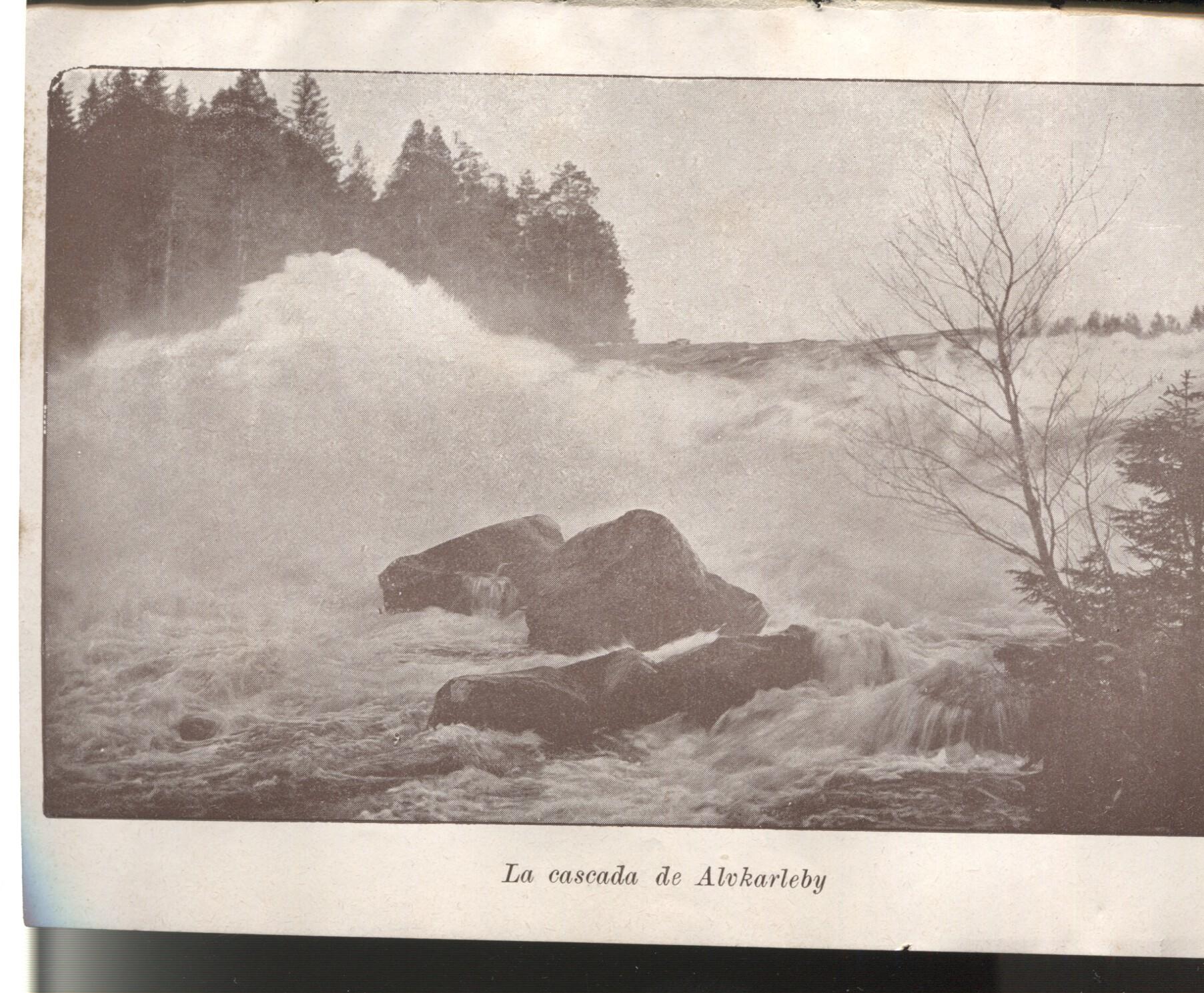 Lamina 04/05: Libro Nils Holgersson: Karr y Pelo gris + La cascada de Añvkarleby