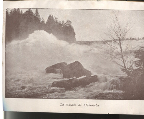 Lamina 04/05: Libro Nils Holgersson: Karr y Pelo gris + La cascada de Añvkarleby