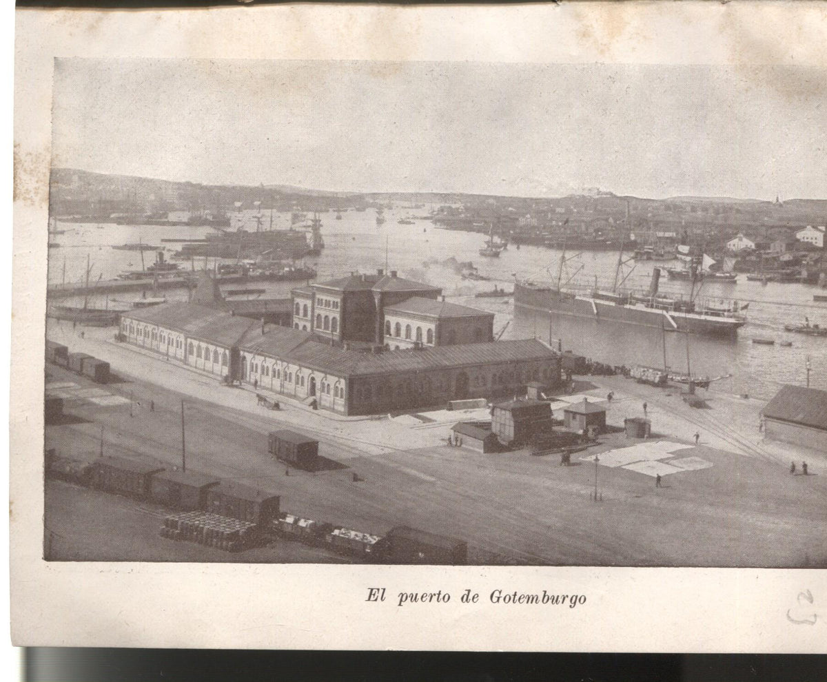 Lamina 22/23: Libro Nils Holgersson: El puerto de Gotemburgo + La pesqueria de Fjallbacka