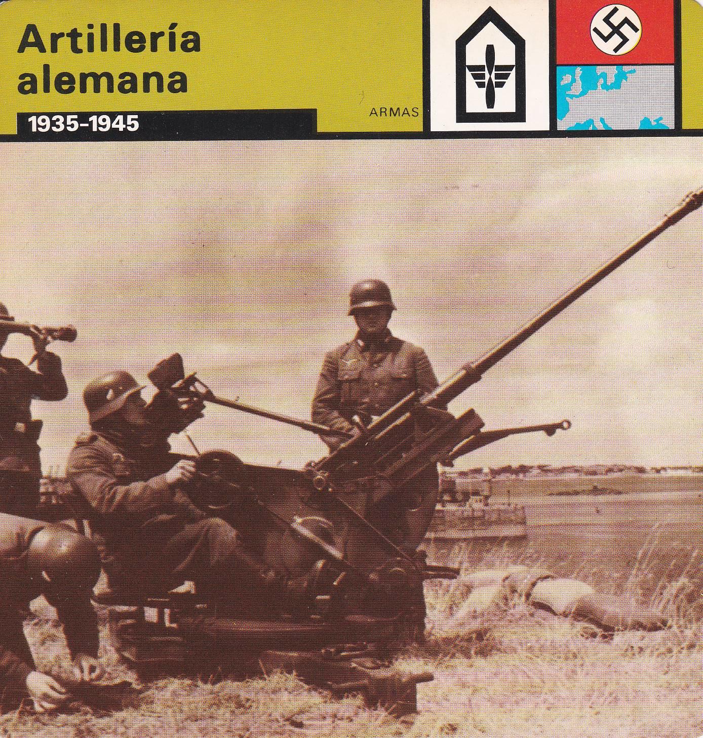 FICHA ARMAS: ARTILLERIA ALEMANA. 1935-1945