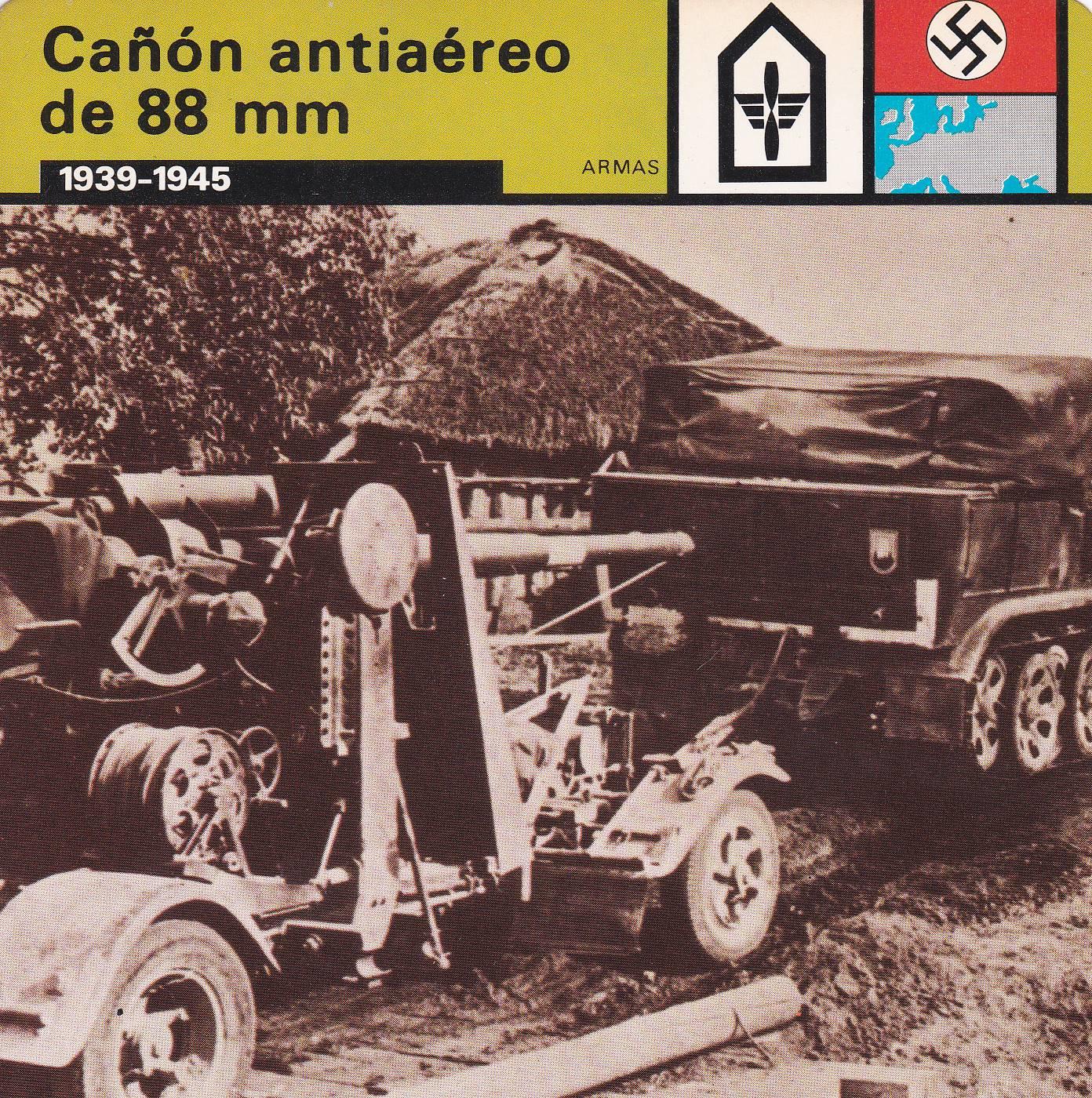 FICHA ARMAS: CAÑON ANTIAEREO DE 88 MM. 1939-1945