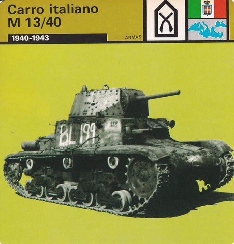 FICHA ARMAS: CARRO ITALIANO M 13/40. 1940-1943