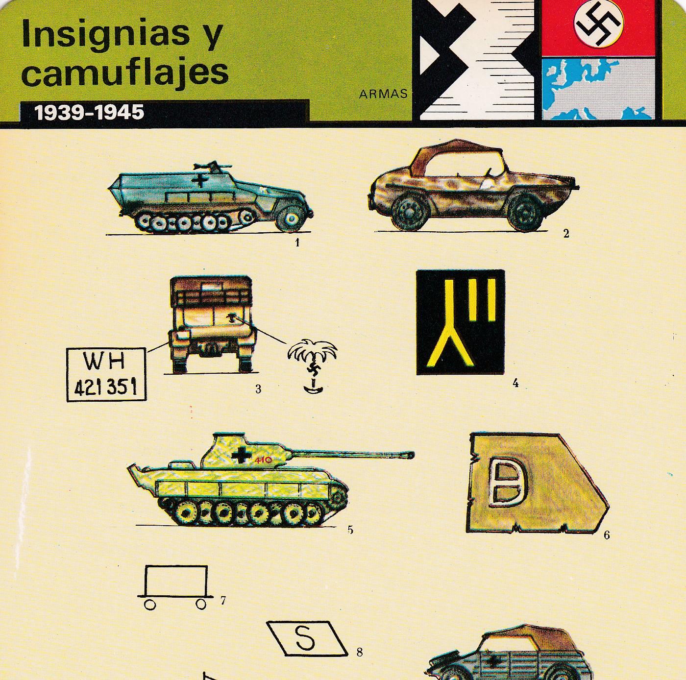 FICHA ARMAS: INSIGNIAS Y CAMUFLAJES. 1939-1945