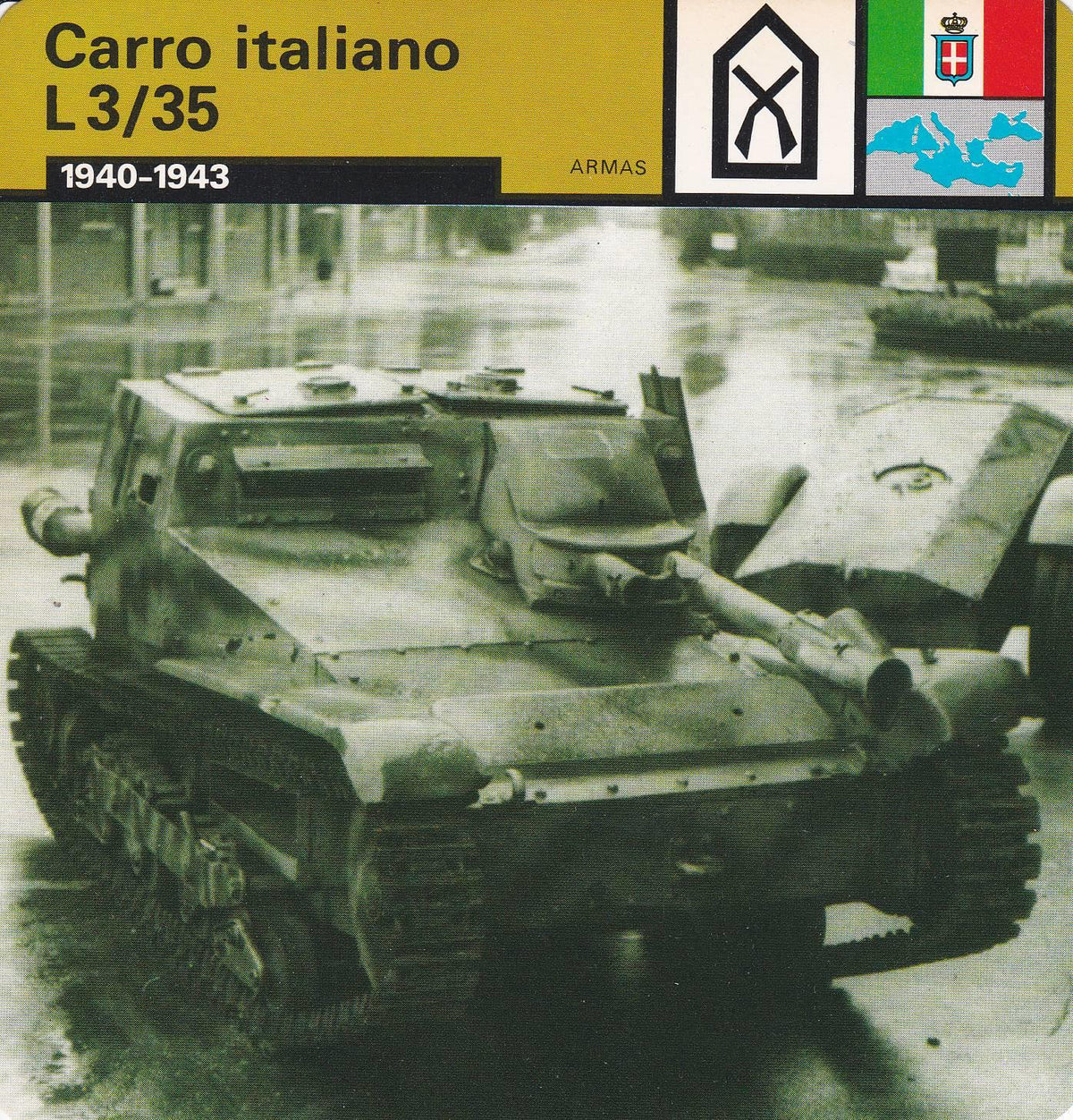 FICHA ARMAS: CARRO ITALIANO L3/35. 1940-1943