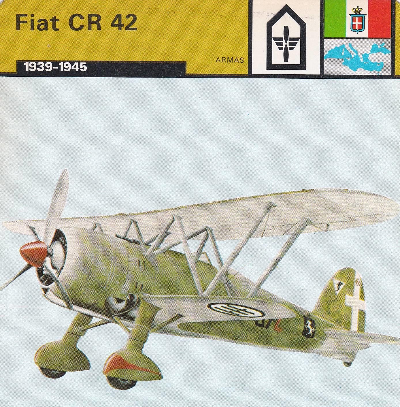 FICHA ARMAS: FIAT CR 42. 1939-1945