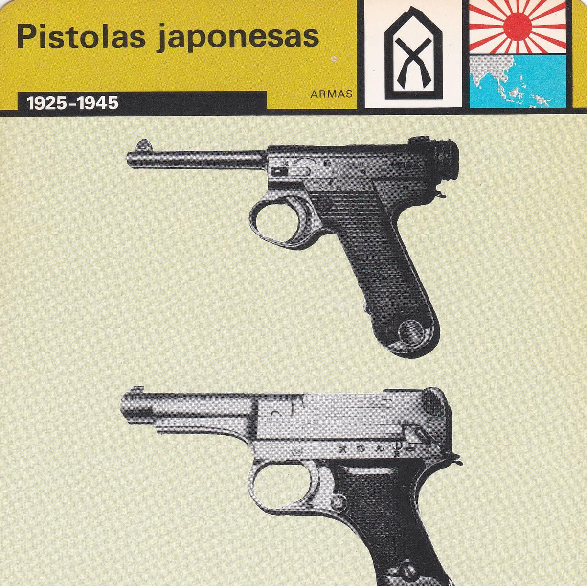 FICHA ARMAS: PISTOLAS JAPONESAS. 1925-1945