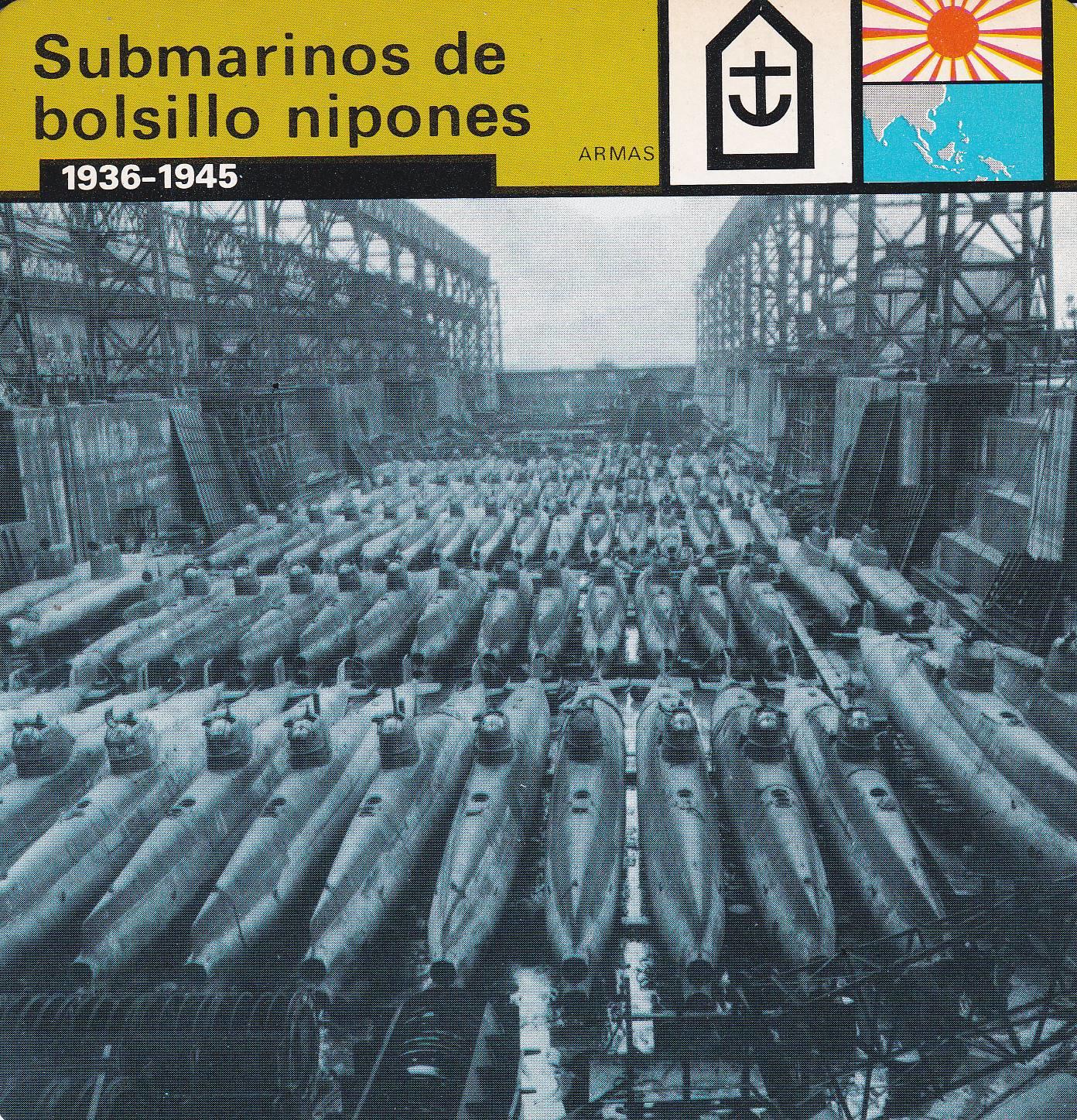 FICHA ARMAS: SUBMARINOS DE BOLSILLO NIPONES. 1936-1945