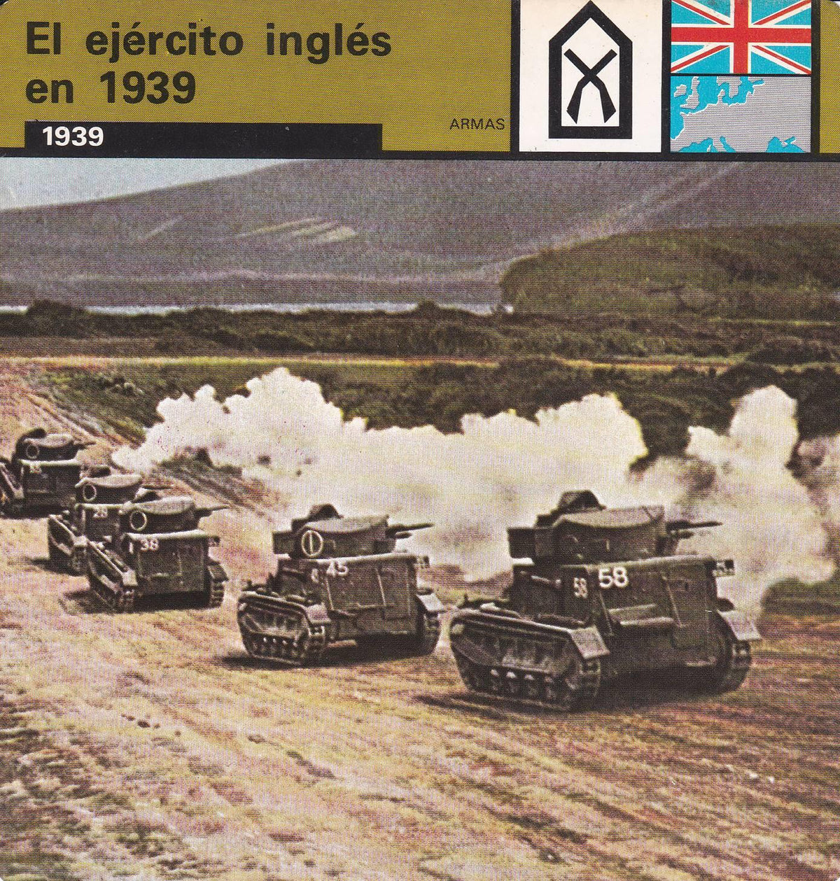 FICHA ARMAS: EL EJERCITO INGLES EN 1939. 1939