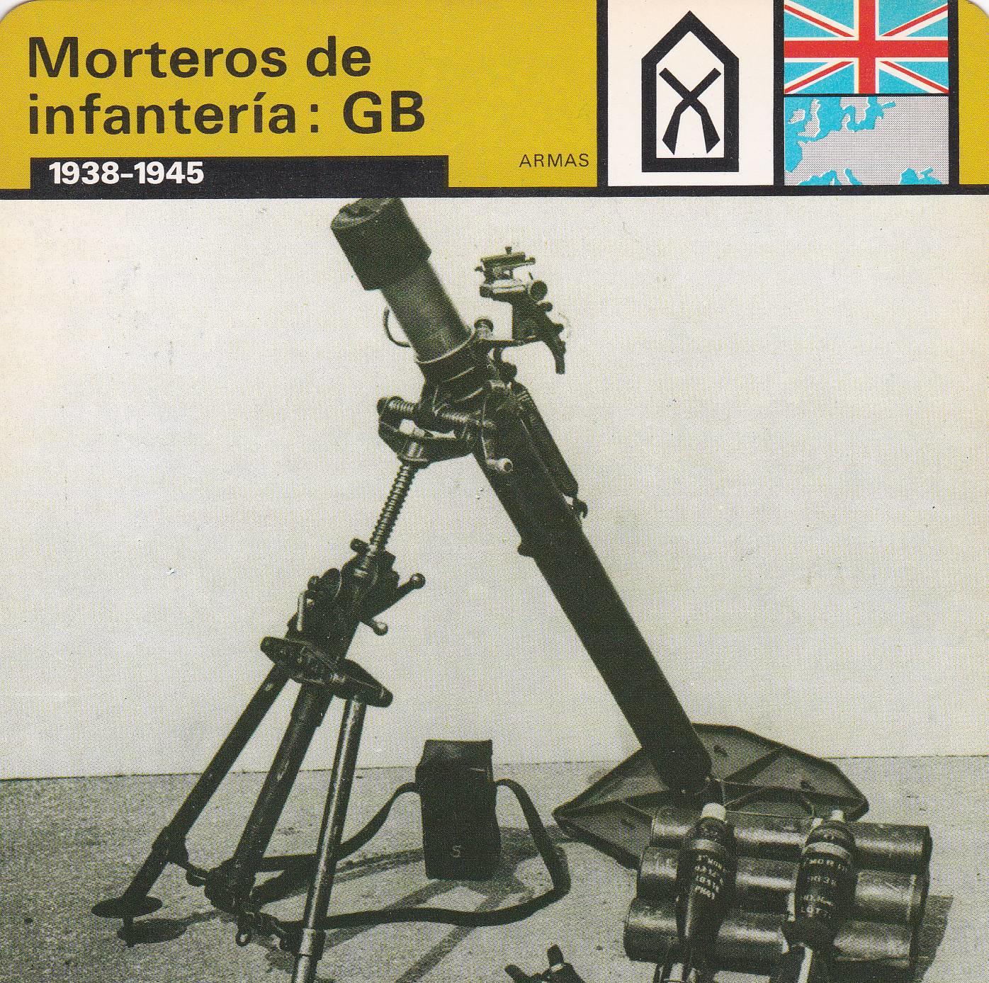 FICHA ARMAS: MORTEROS DE INFANTERIA: GB. 1938-1945