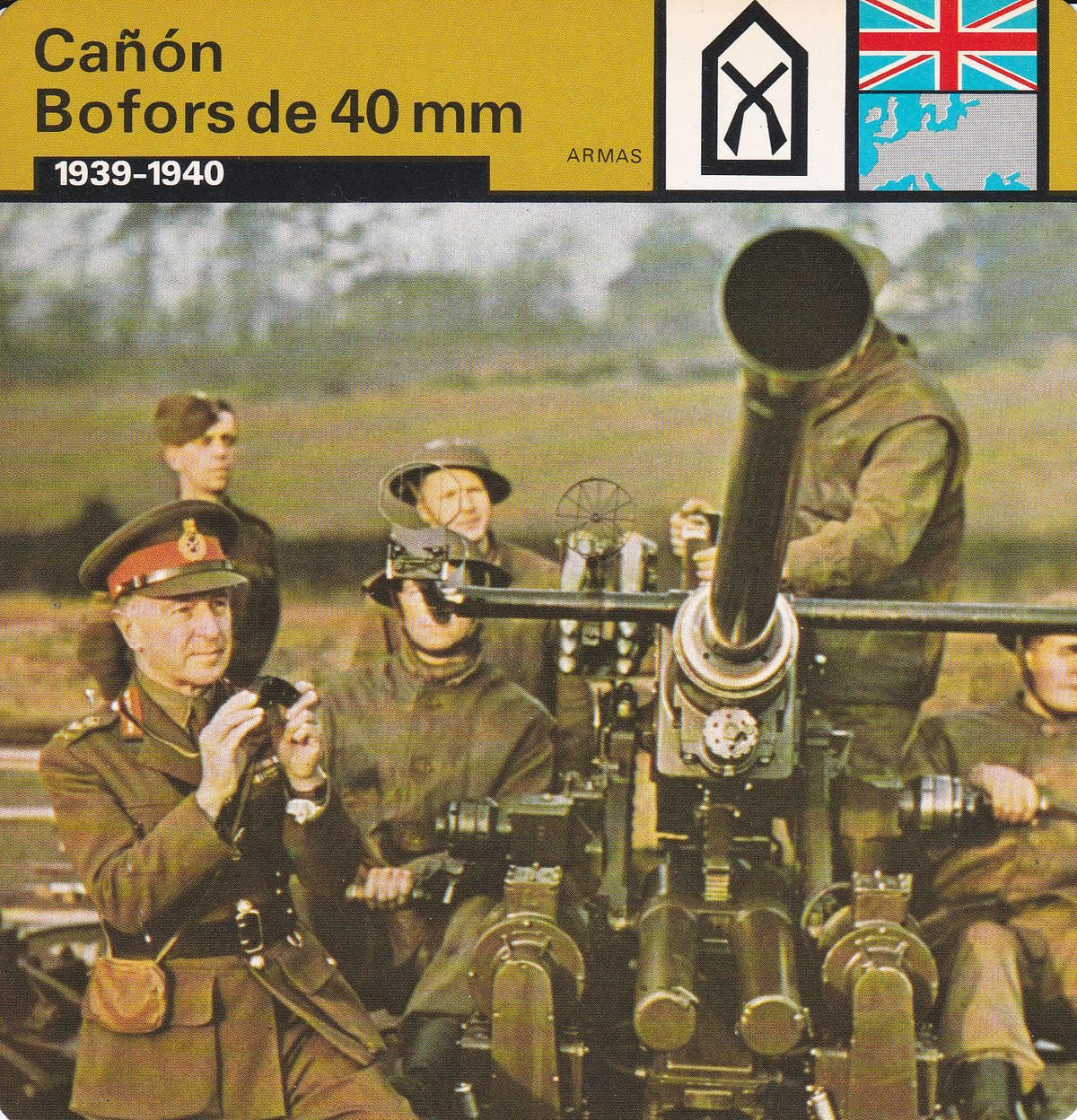 FICHA ARMAS: CAÑON BOFORS DE 40 MM. 1939-1940