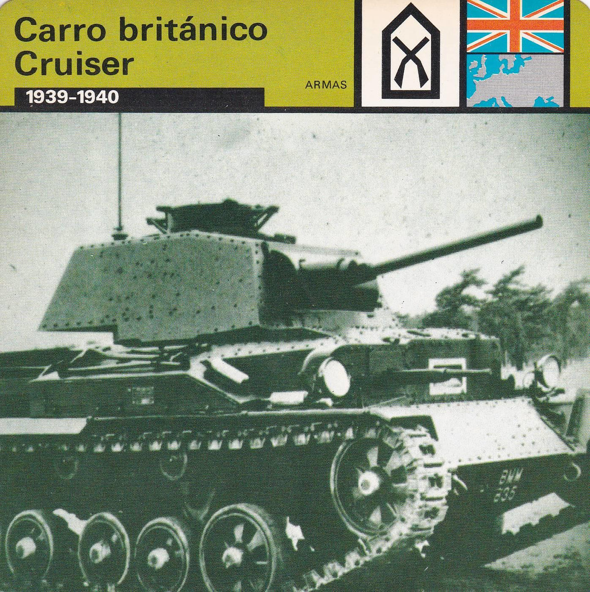 FICHA ARMAS: CARRO BRITANICO CRUISER. 1939-1940