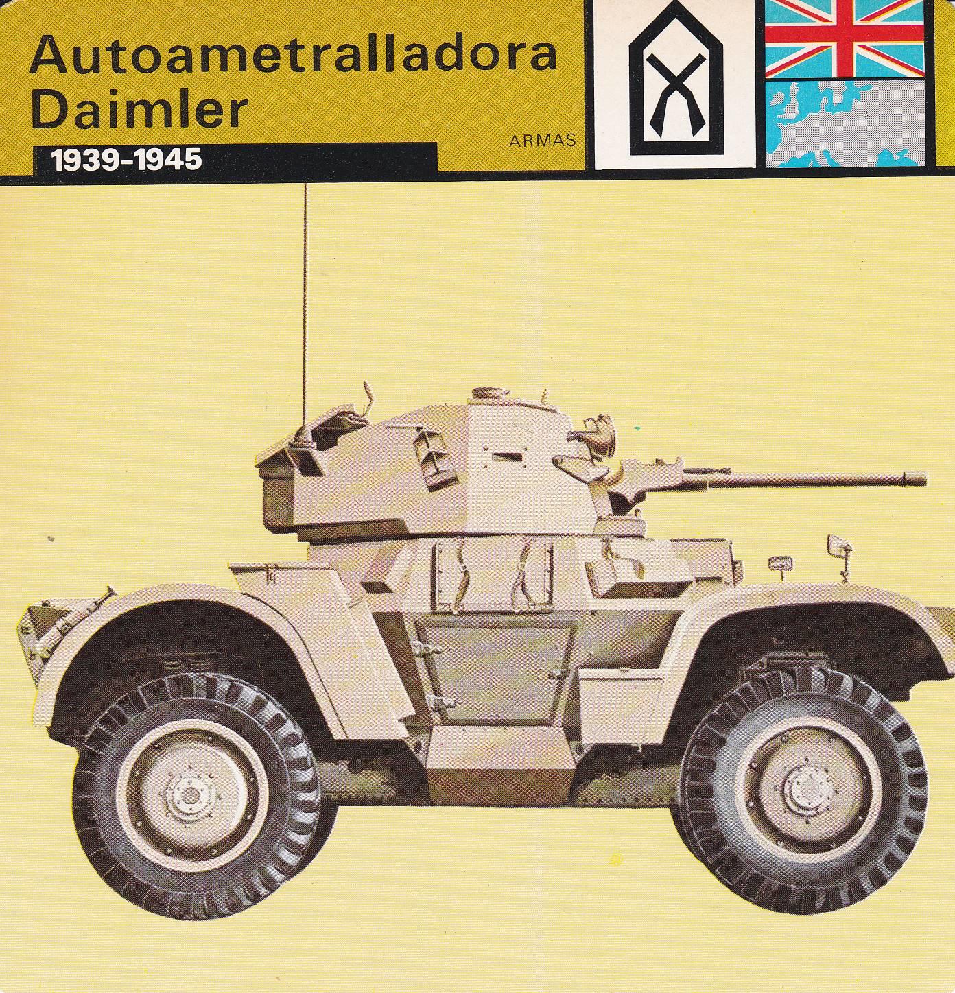 FICHA ARMAS: AUTOAMETRALLADORA DAIMLER. 1939-1945