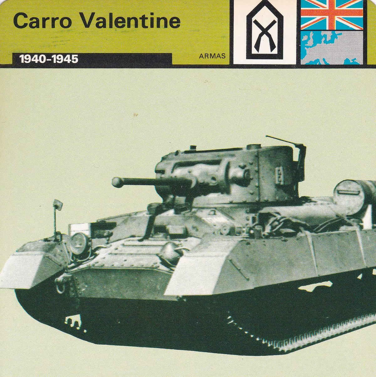 FICHA ARMAS: CARRO VALENTINE. 1940-1945