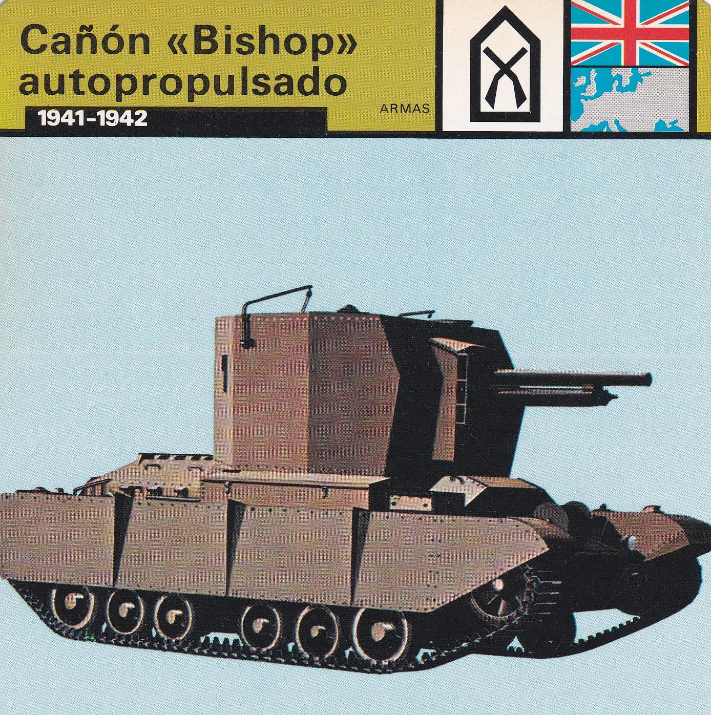 FICHA ARMAS: CAÑON BISHOP AUTOPROPULSADO. 1941-1942