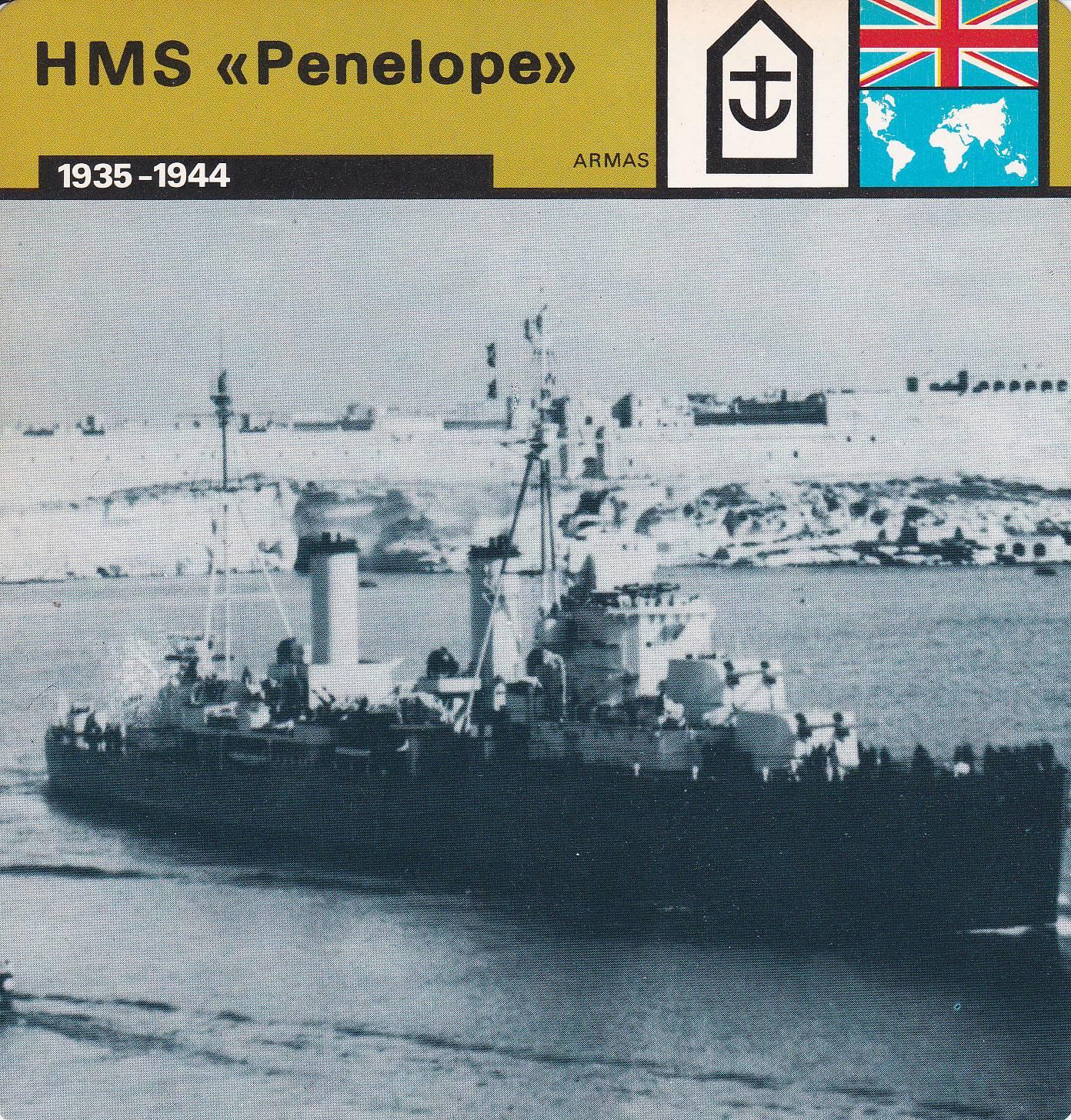 FICHA ARMAS: HMS PENELOPE. 1935-1944