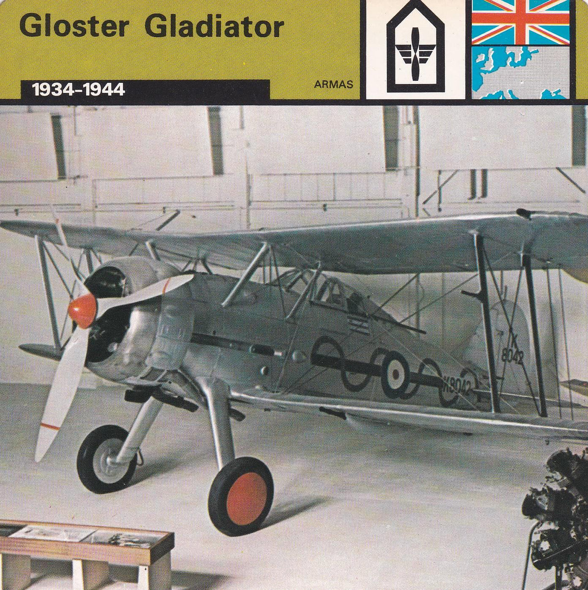 FICHA ARMAS: GLOSTER GLADIATOR. 1934-1944