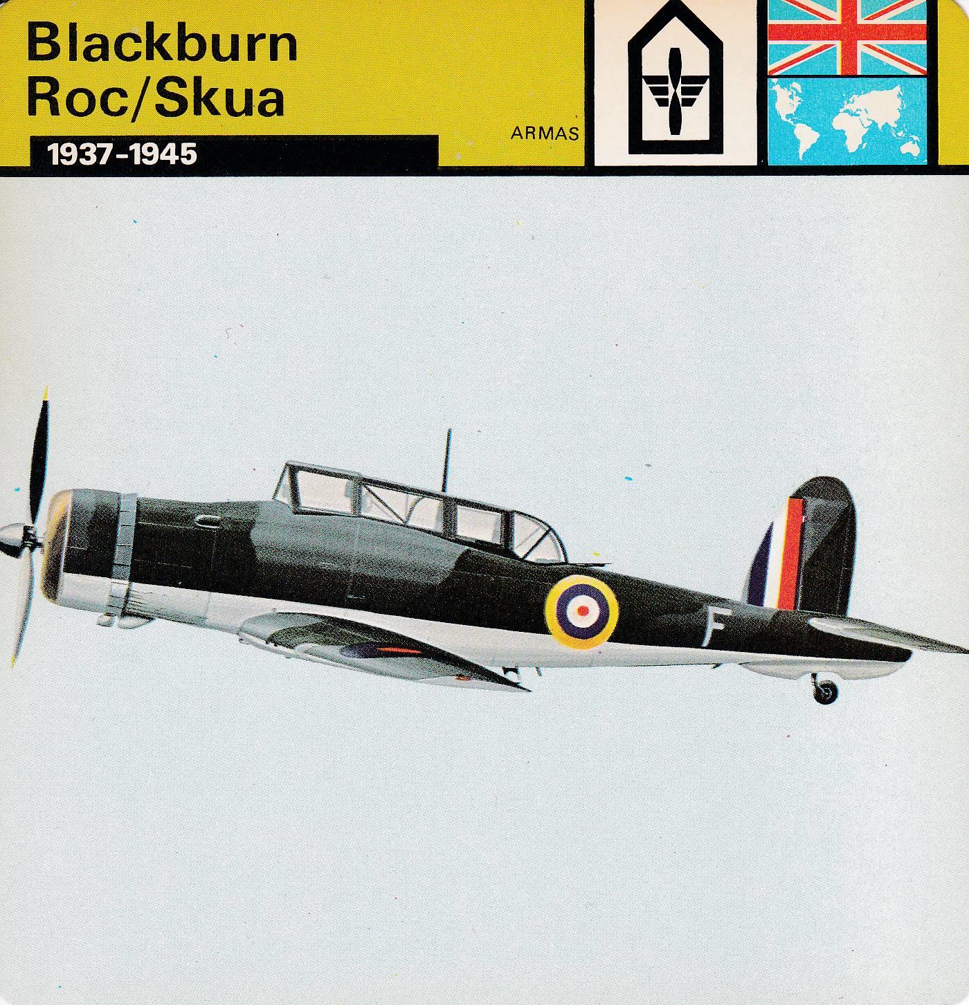 FICHA ARMAS: BLACKBURN ROC/SKUA. 1937-1945