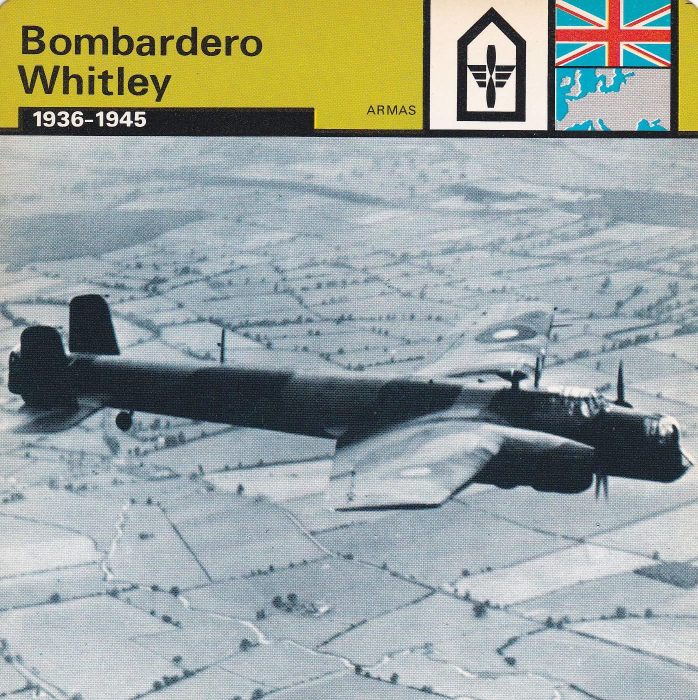 FICHA ARMAS: BOMBARDERO WHITLEY. 1936-1945