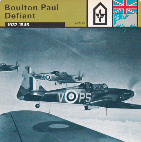 FICHA ARMAS: BOULTON PAUL DEFIANT. 1937-1945