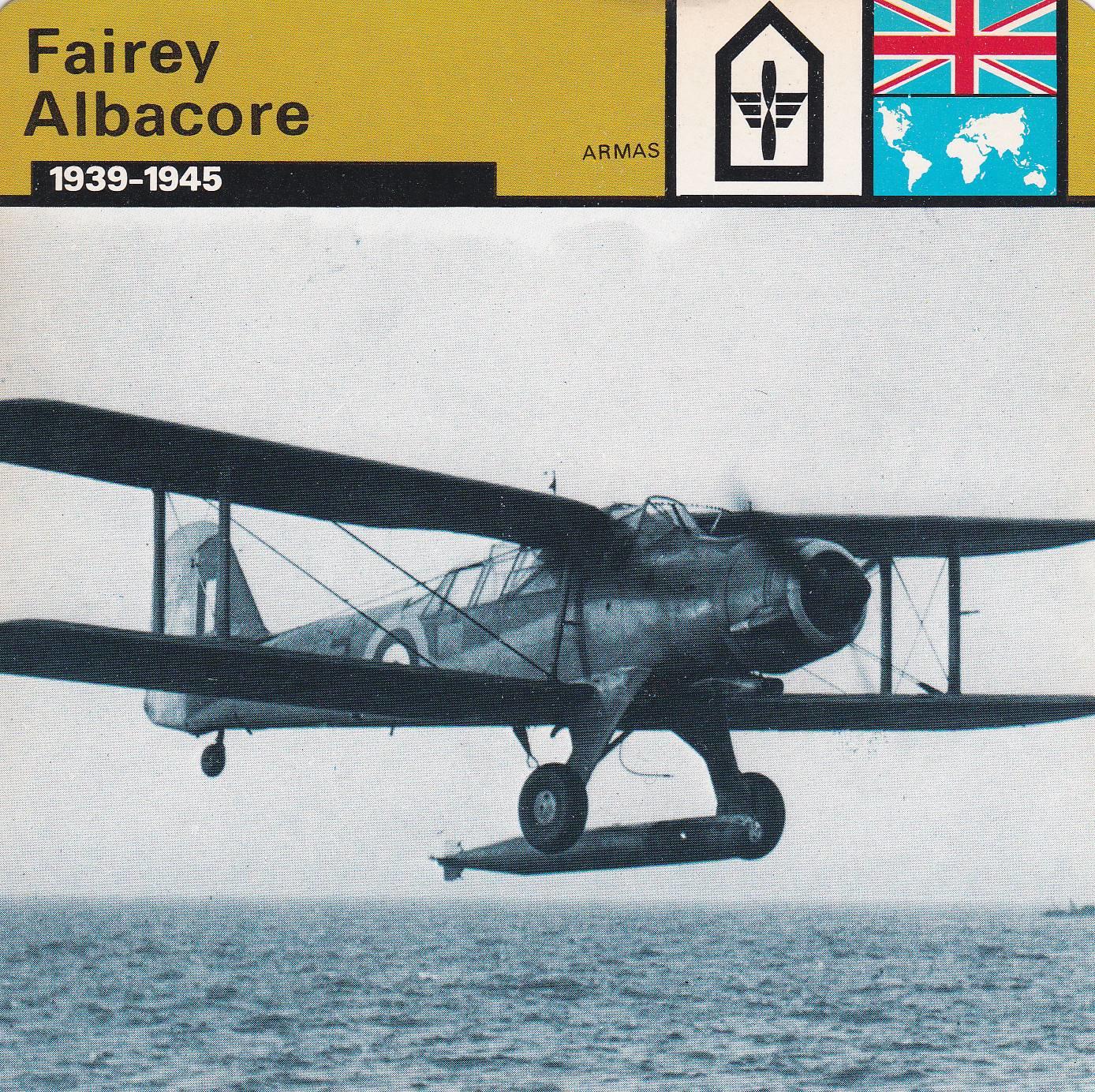 FICHA ARMAS: FAIREY ALBACORE. 1939-1945