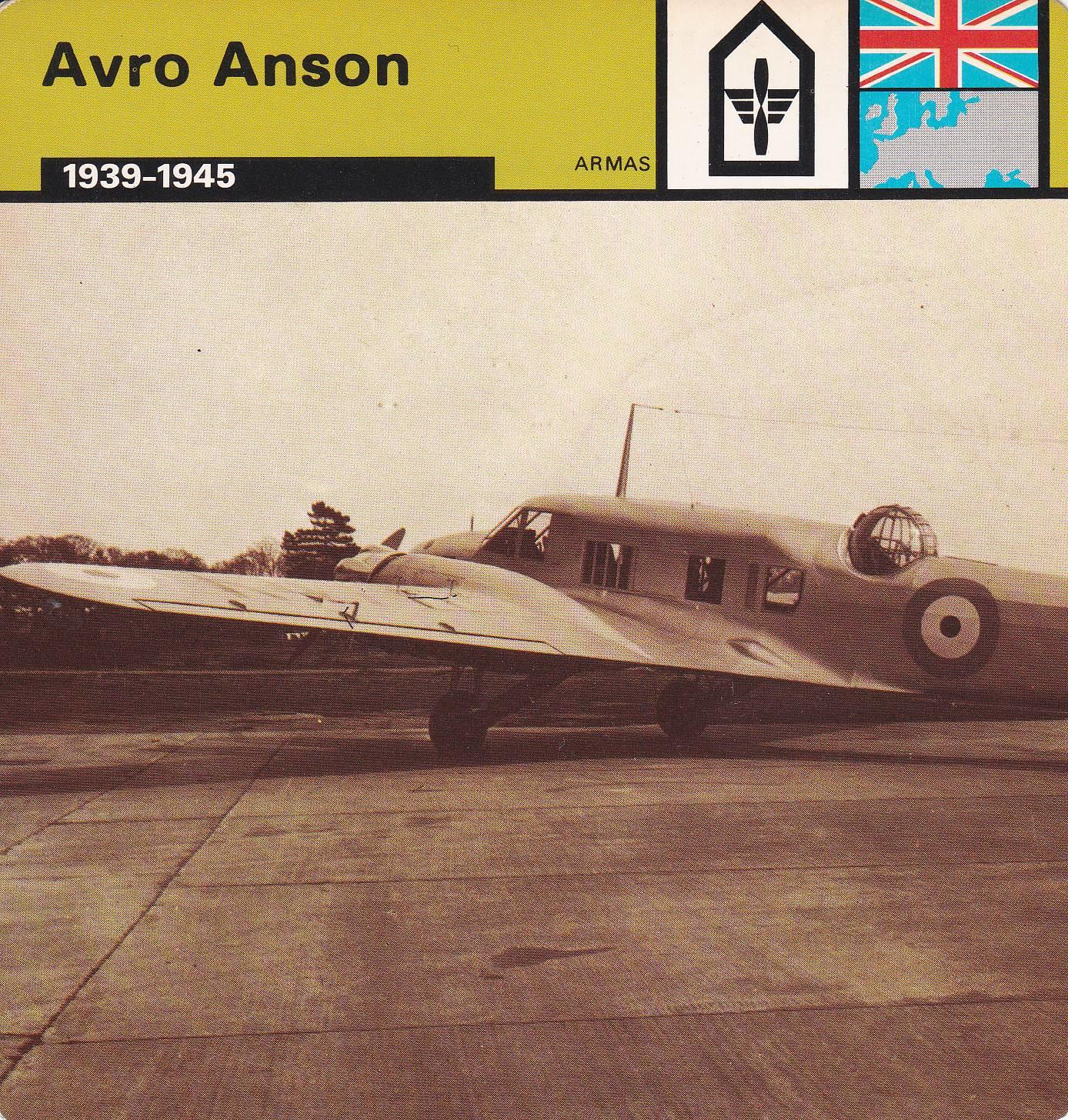 FICHA ARMAS: AVRO ANSON. 1939-1945