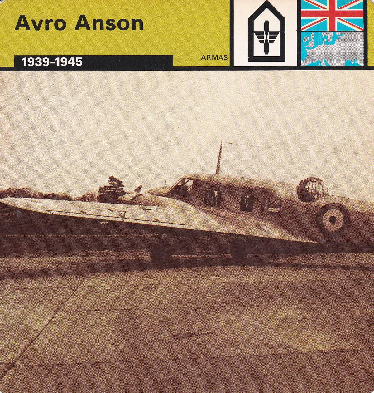 FICHA ARMAS: AVRO ANSON. 1939-1945