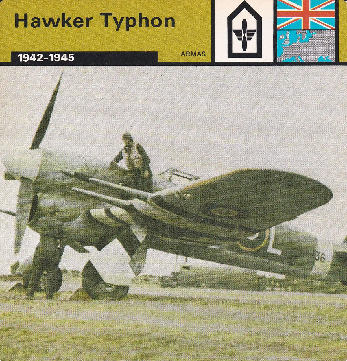 FICHA ARMAS: HAWKER TYPHON. 1942-1945