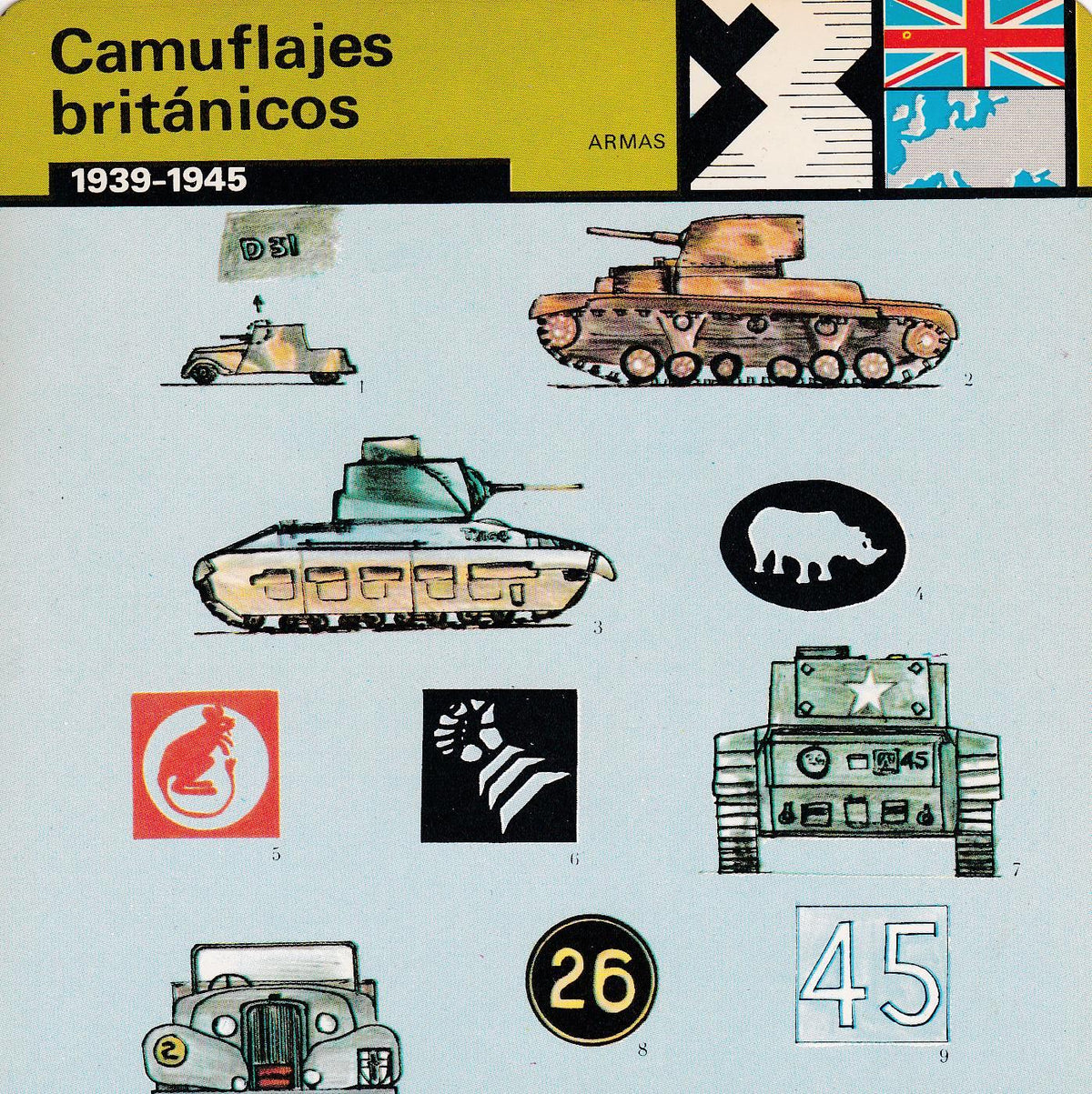 FICHA ARMAS: CAMUFLAJES BRITANICOS. 1939-1945