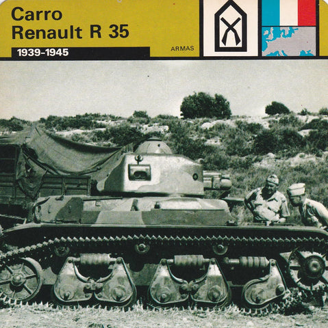 FICHA ARMAS: CARRO RENAULT R 35. 1939-1945