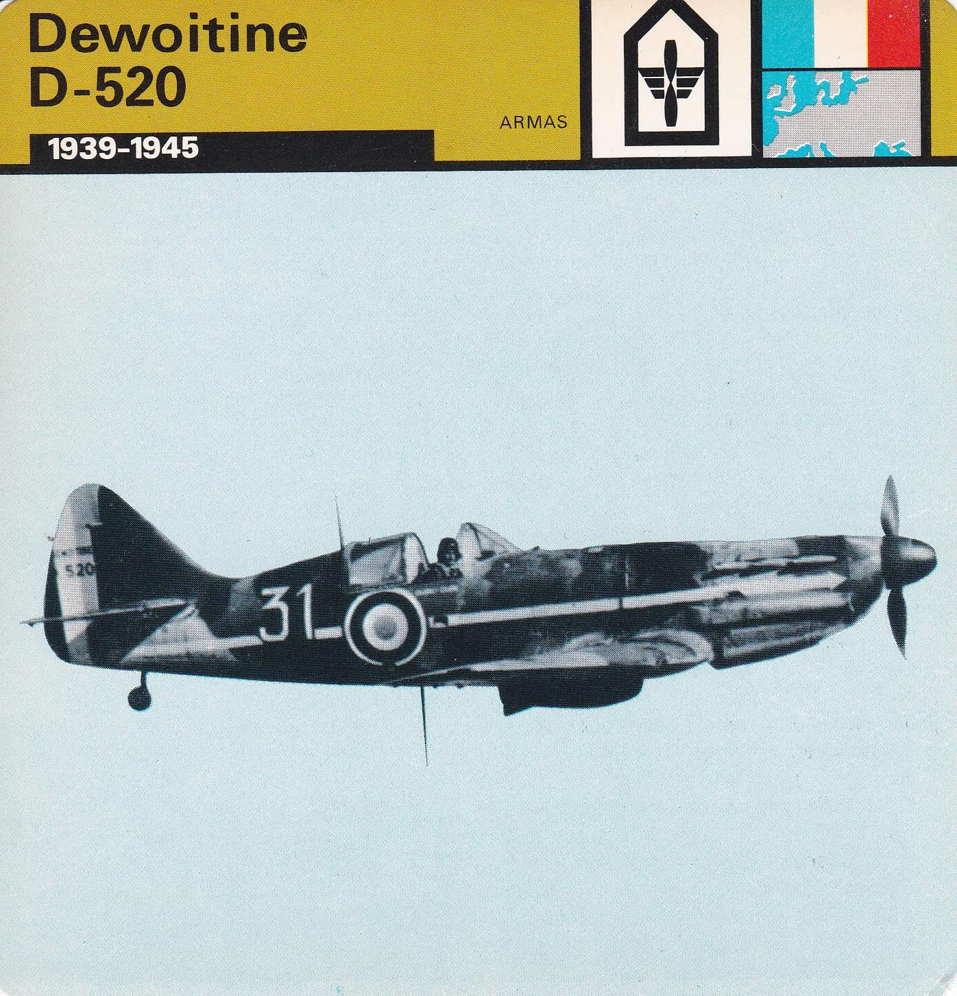 FICHA ARMAS: DEWOITINE D-520. 1939-1945