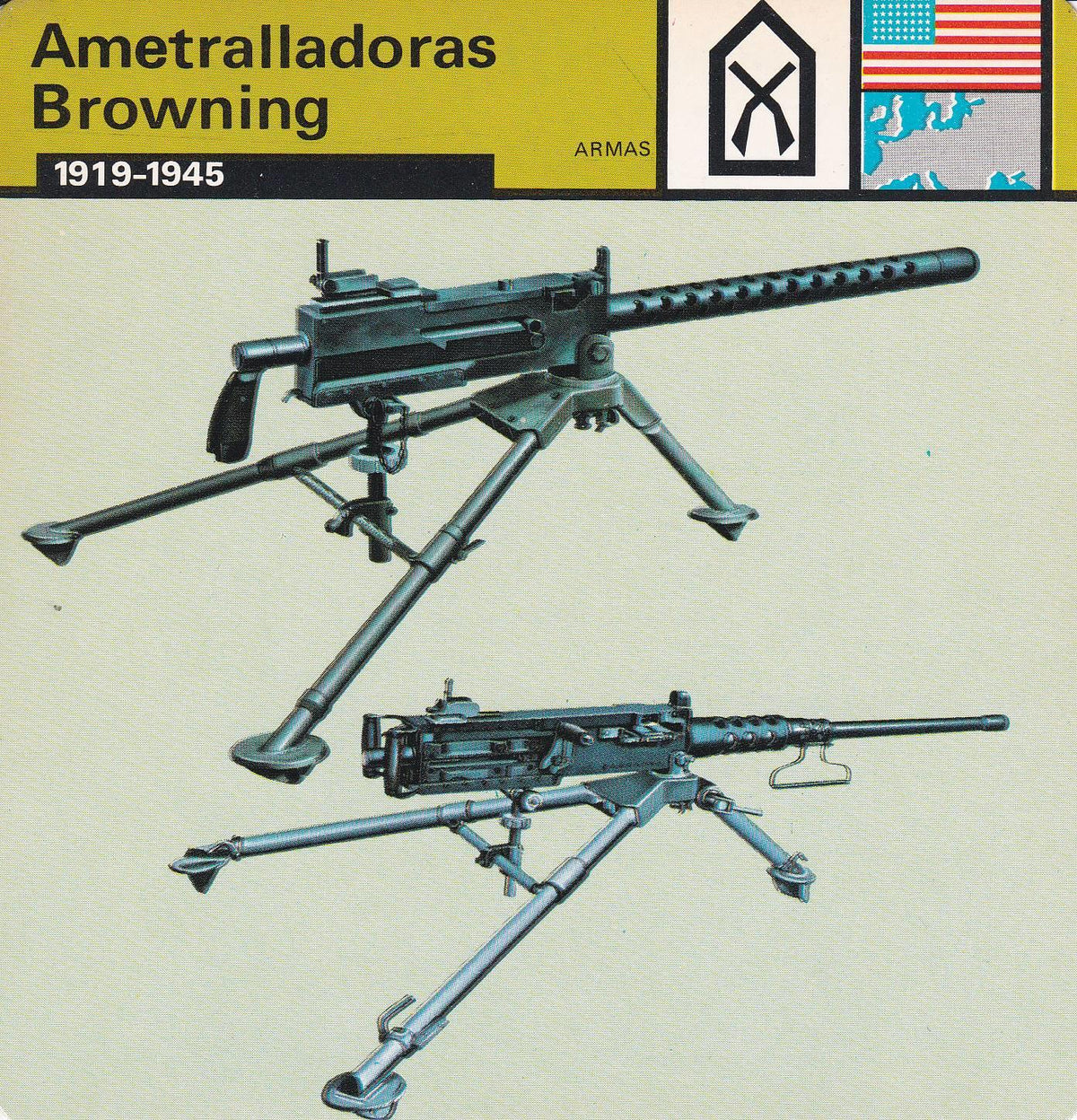 FICHA ARMAS: AMETRALLADORAS BROWNING. 1919-1945