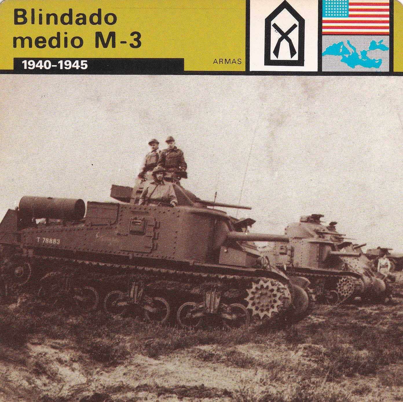 FICHA ARMAS: BLINDADO MEDIO M-3. 1940-1945