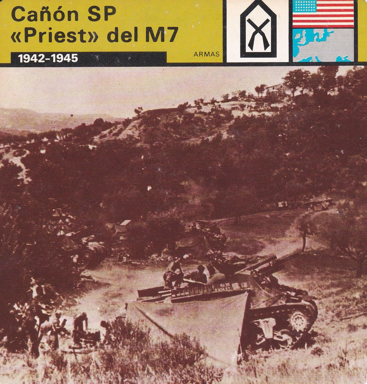 FICHA ARMAS: CAÑON SP PRIEST DE M7. 1942-1945